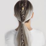 Capelli grigi con treccia olandese