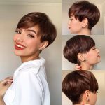 Capelli lisci pixie castani