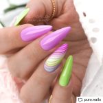 Unghie lunghe rosa e verdi - @ideas_for_nailart