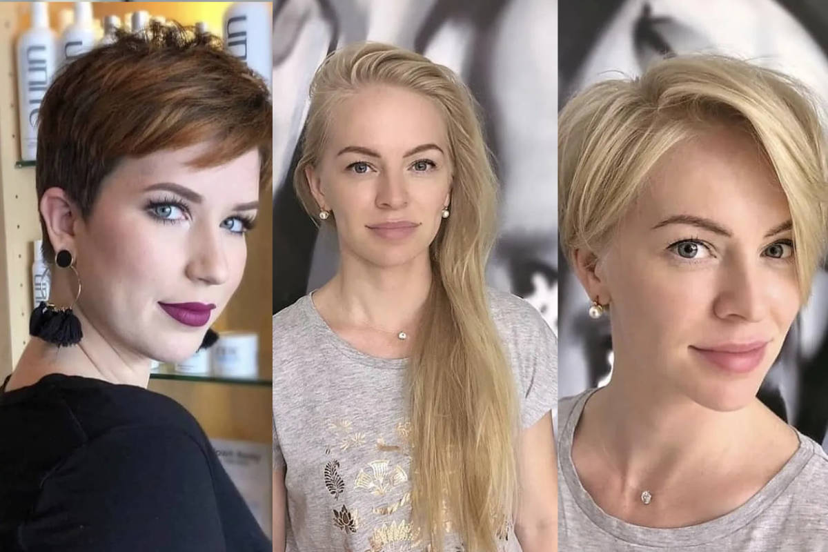 sostegno capelli corti prima e dopo