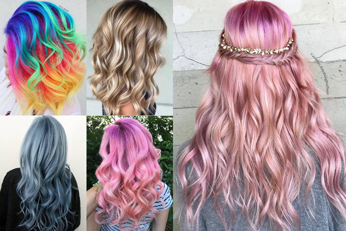 Capelli colorati e mossi