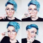 Capelli pixie blu e azzurri