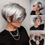 Taglio pixie con colore grigio - @henniegebhardt