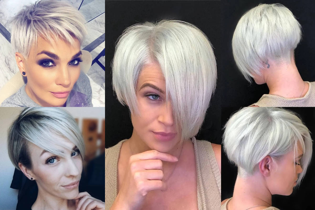 taglio capelli corti e bianchi