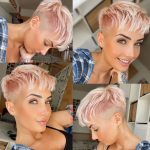 Pixie semplice rosa e corto