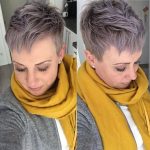 Taglio corto con sfumature viola e base grigia - @b.eautiful_k.ind