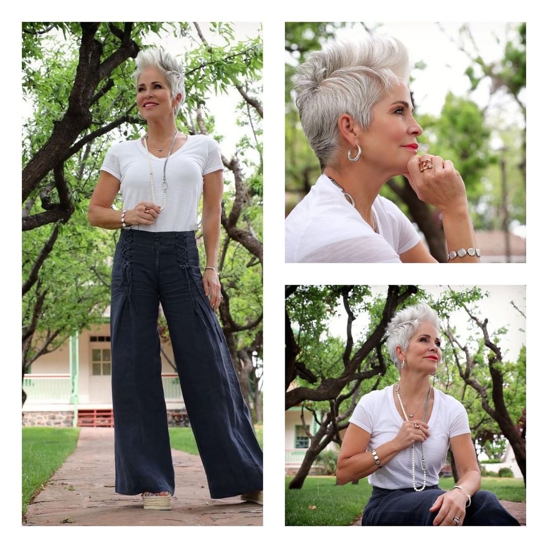 Outfit e capelli per over 60 - @chicover50