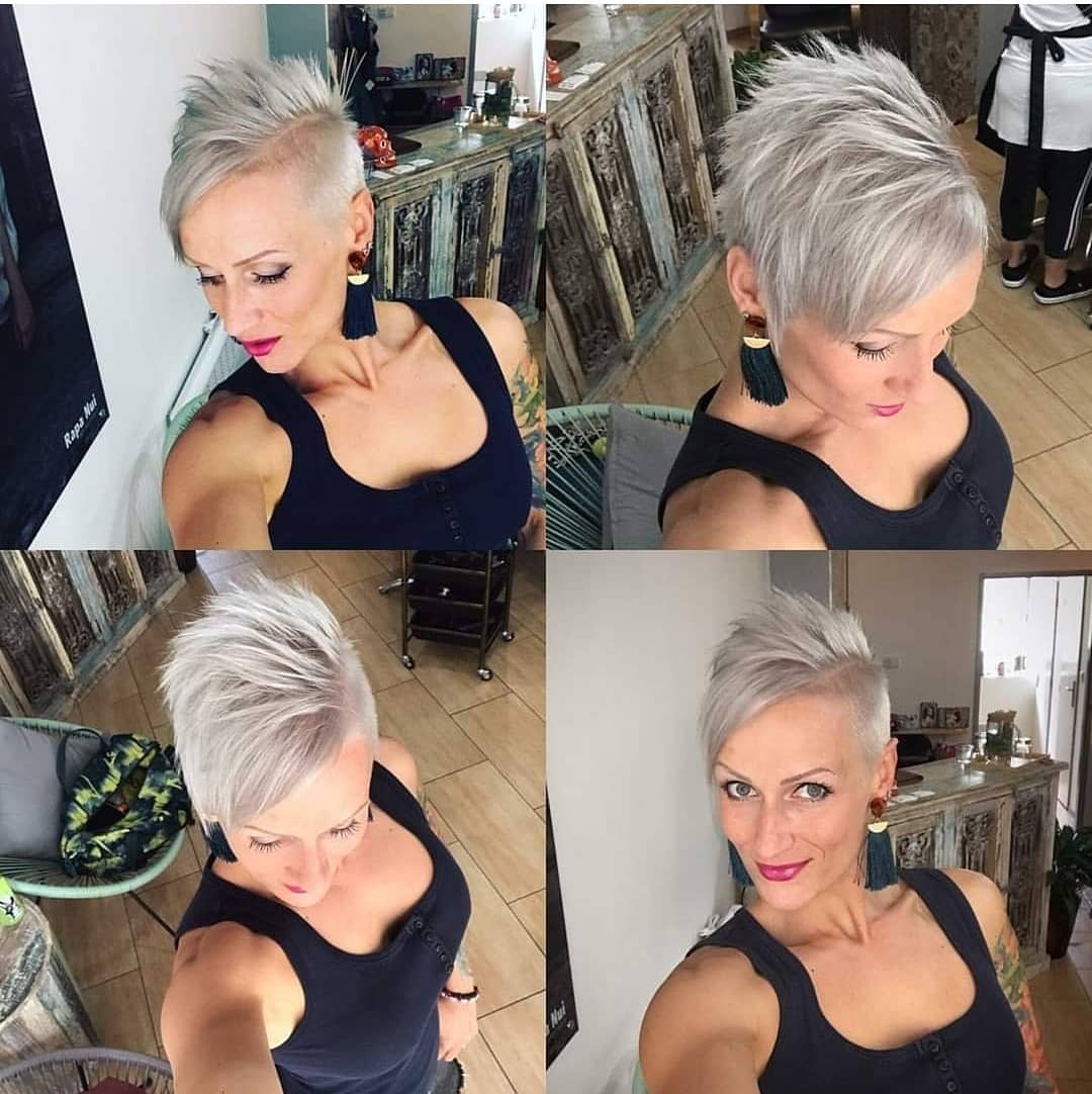 Pixie grigio ciuffo laterale