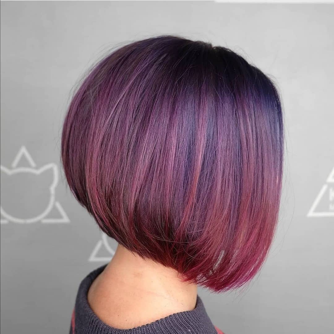 Caschetto corto con sfumature viola - @kawaicat_salon