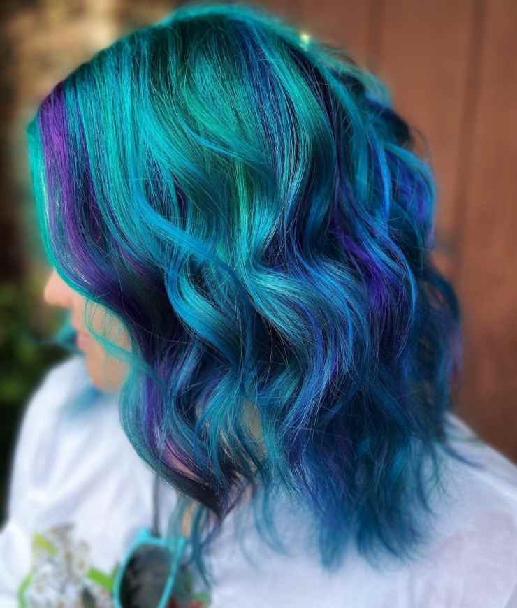 mix di blu capelli da sirena @hairbylunabelle