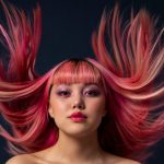 capelli colore rosa lunghi, Canva