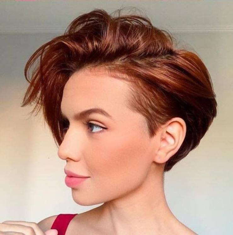 sfumatura castana e pixie cut rosso @foreverpixie