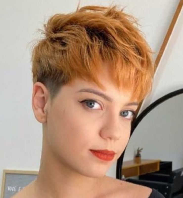 Color Tiziano pixie cut rosso @foreverpixie