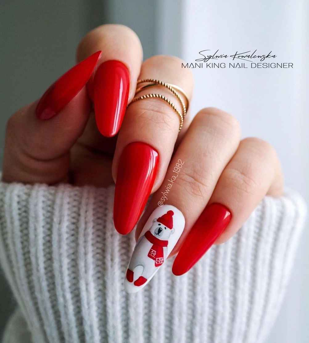 Nail Art Natale orso polare 06-12-2022