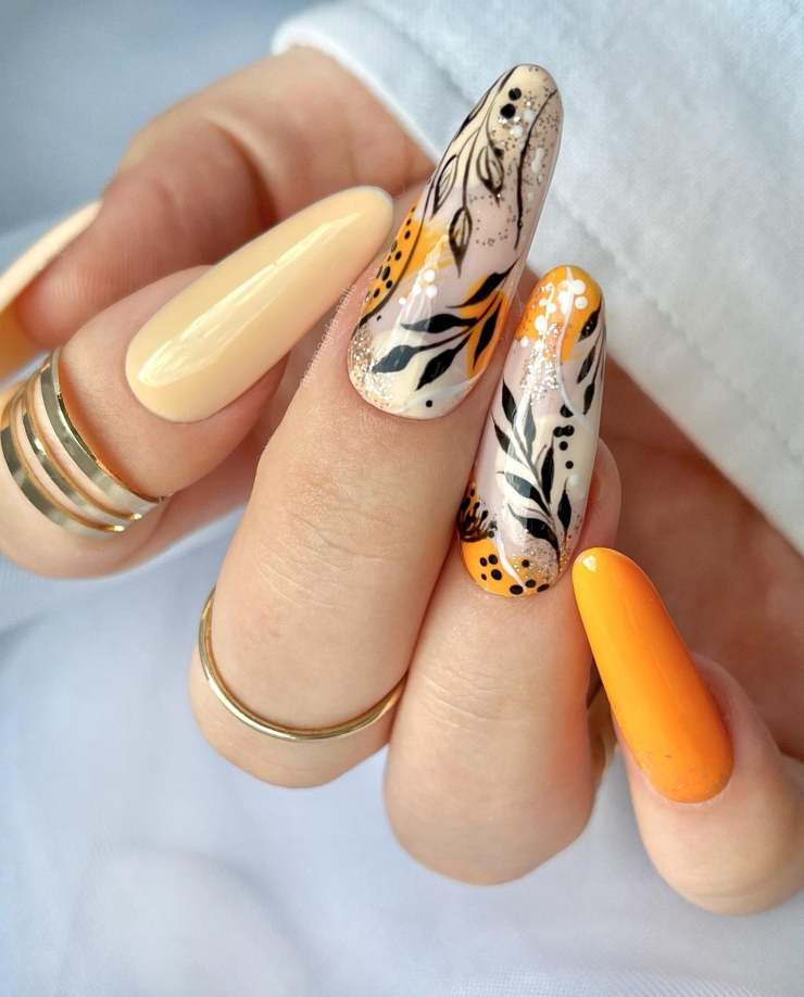 con arancio Dot Nail art