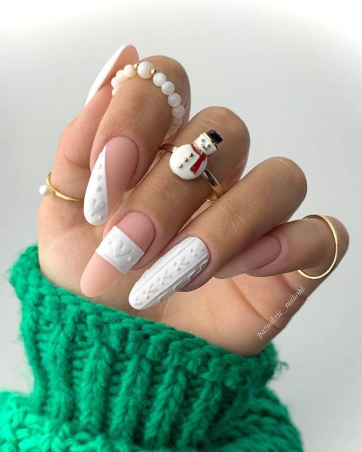 con bianco tendenze Nail Art