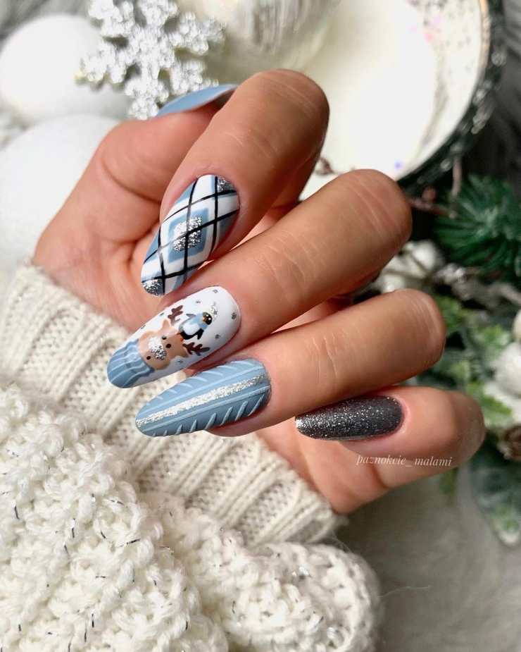 con blu tendenze Nail Art