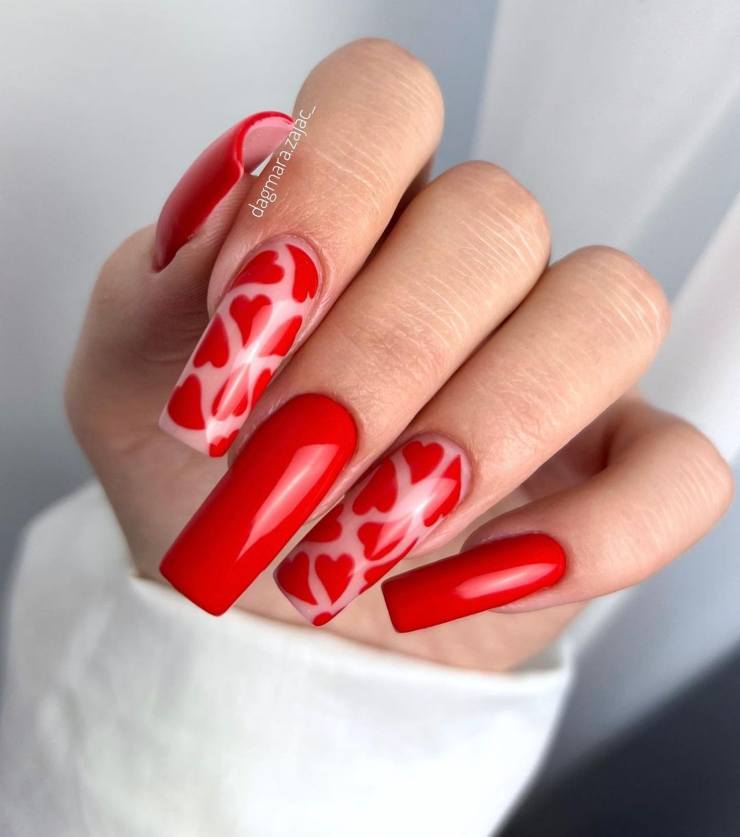 cuori segno rosso smalto