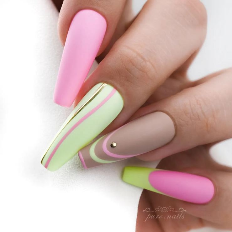 colori pastello Block Nails @puro.nails