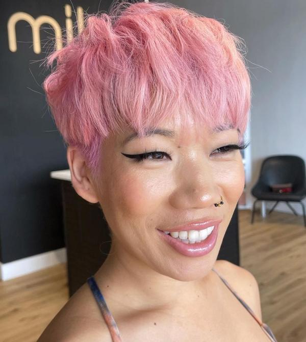 pixie cut pink