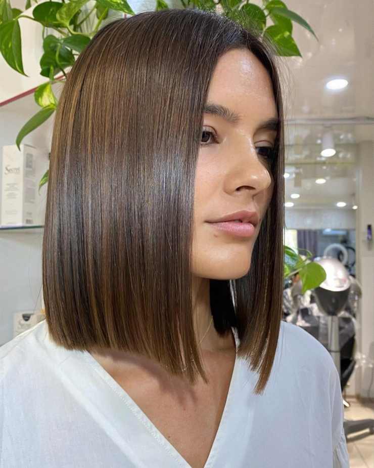 viso tondo taglio long bob