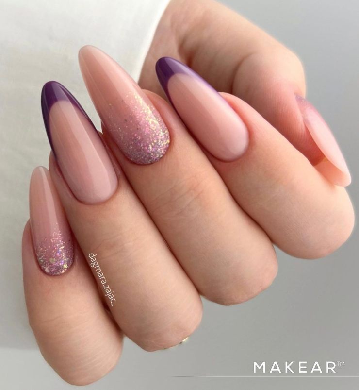 nail art di tendenza french viola