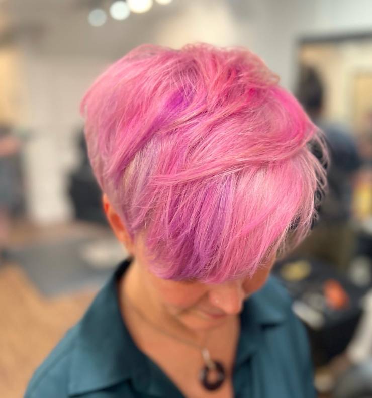 Pink pixie cut