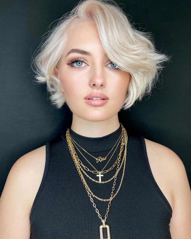 tagli di capelli fronte spaziosa Hair Bob ciuffo onda laterale