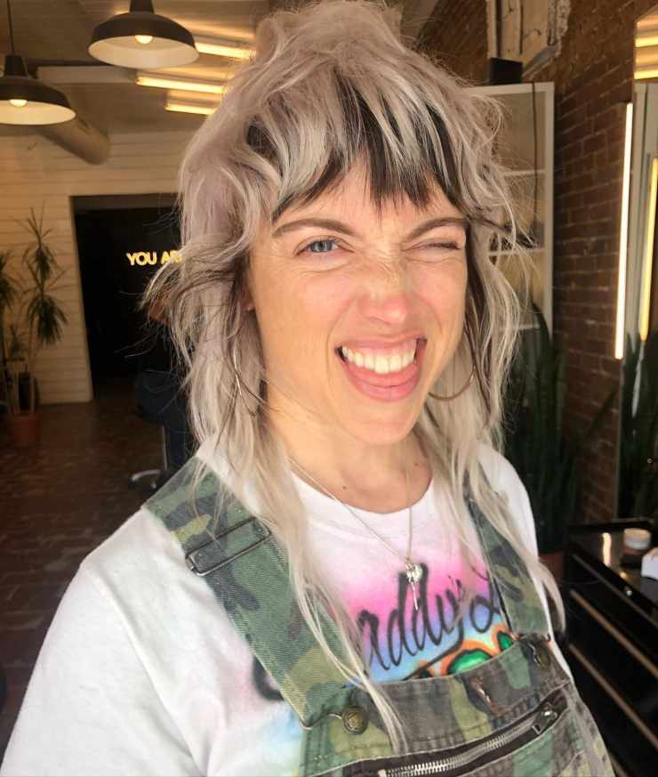 viso ovale Mullet bicolore
