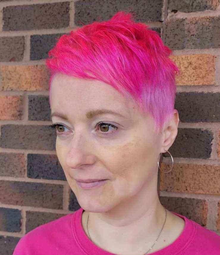 pixie cut fucsia