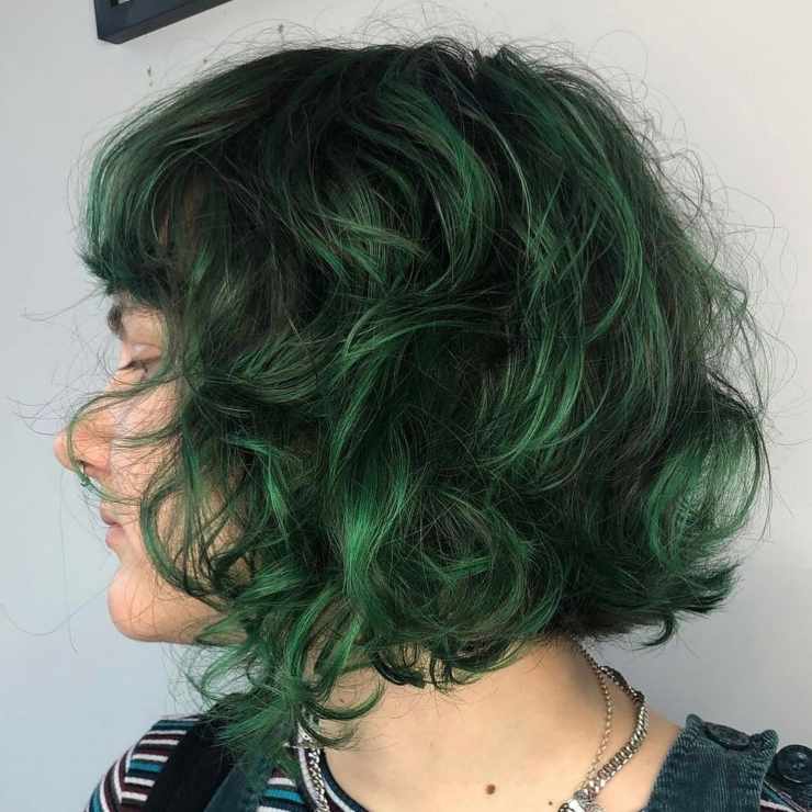 viso ovale taglio lungo verde