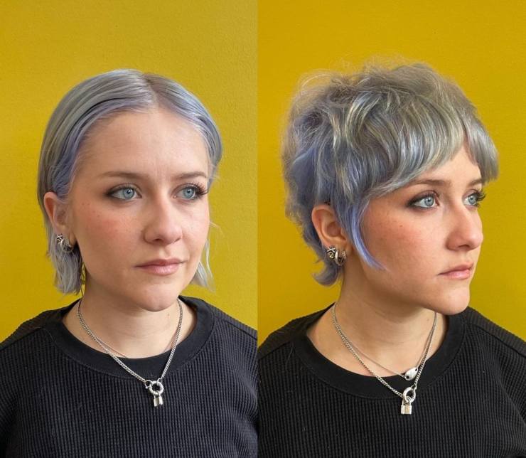 Mixie cut taglio corto celeste