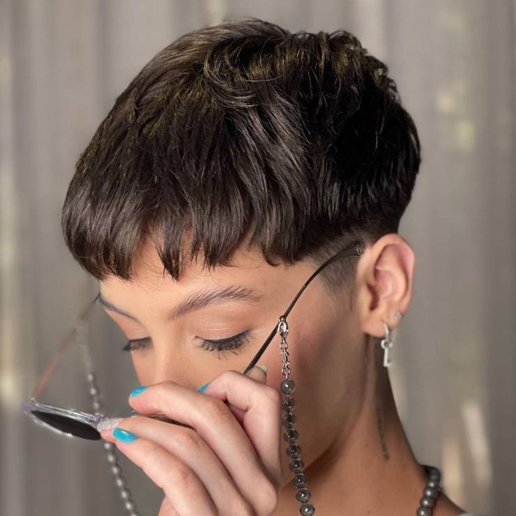 pixie cut textured frangia rasatura