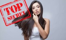 Capelli lucenti e scritta top secret